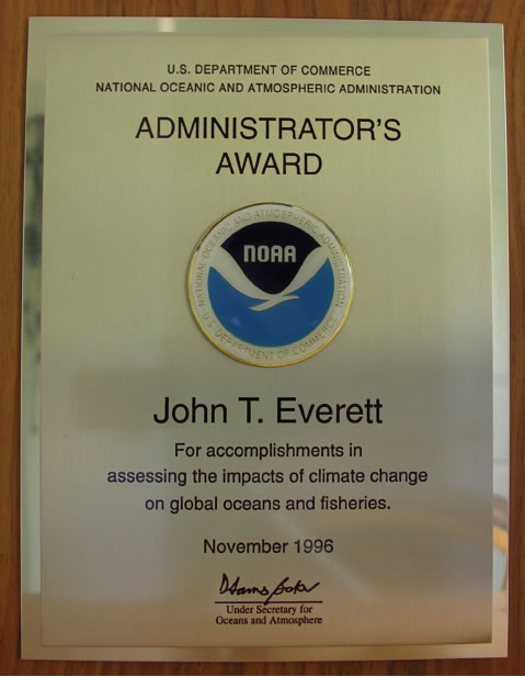 Climate Change Award to John T. Everett
